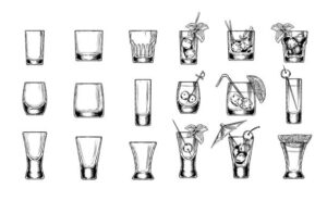 how to draw a shot glass